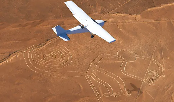 Aerial view of the Nazca Lines near Ica, Peru