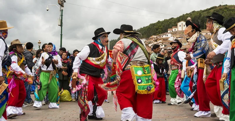 street festivities on christmas